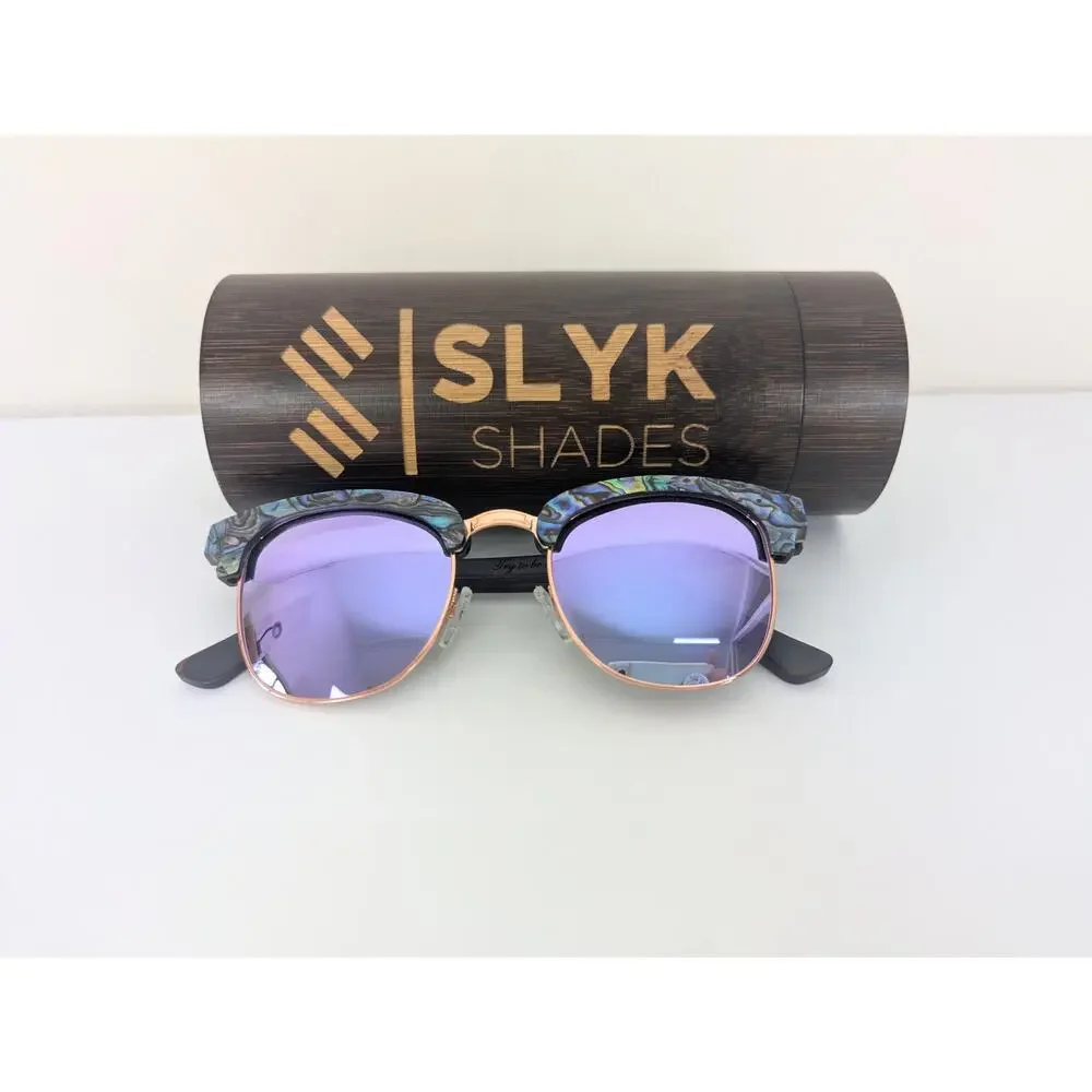 Slyk Shades Yachtmaster Abalone Seashell Sunglasses with Case